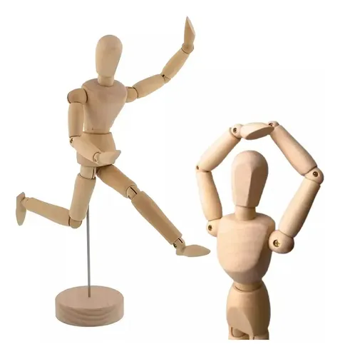 Modelo Maniquí De Madera Articulado Con Pedestal 30 Cm — foto 4
