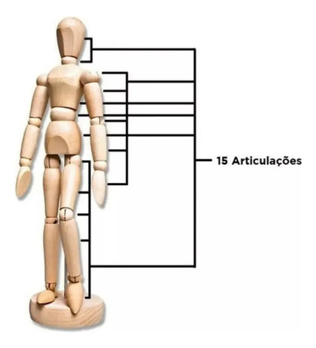 Modelo Maniquí De Madera Articulado Con Pedestal 40 Cm — foto 6