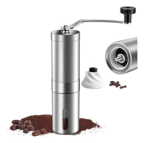 Molinillo De Café Molino Manual Regulable Inoxidable Plateado — foto 2