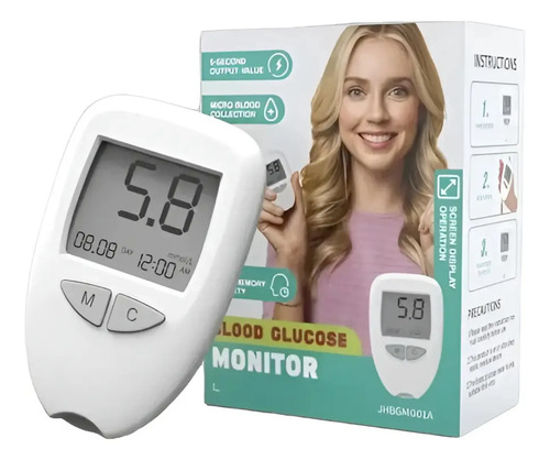 Monitor De Glucosa Examinador De Glucosa Glucómetro Blanco