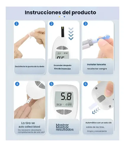 Monitor De Glucosa Examinador De Glucosa Glucómetro Blanco — foto 2