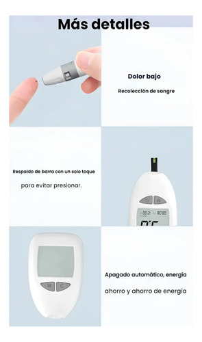 Monitor De Glucosa Examinador De Glucosa Glucómetro Blanco — foto 3