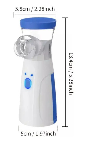 Nebulizador Inhalador Portatil Mesh Recargable Niño Adulto Blanco Con Azul — foto 2