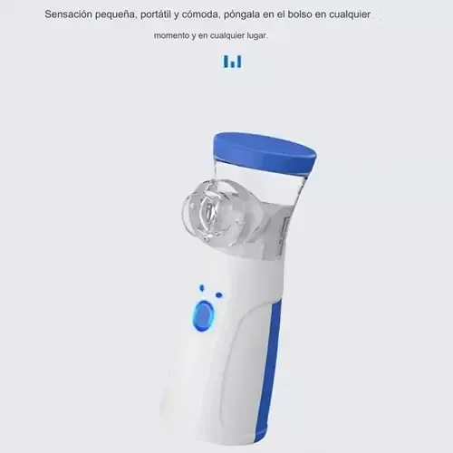Nebulizador Inhalador Portatil Mesh Recargable Niño Adulto Blanco Con Azul — foto 5