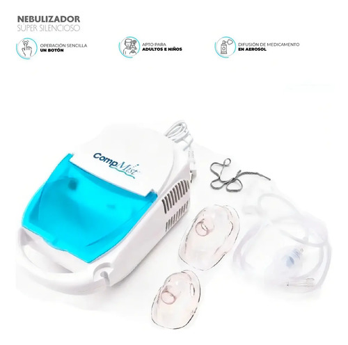 Nebulizador Pistón Compmist Blanco Capacidad 6 Ml Tasa 18 Ml/min