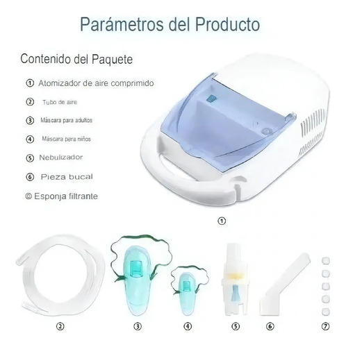 Nebulizador Portátil Inhalador Niños Y Adulto Silencioso  Blanco — foto 8