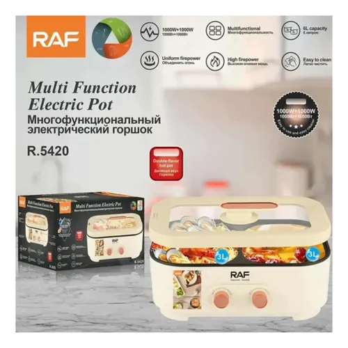 Olla Eléctrica Doble Bilis Multifuncional Raf R.5420 3l+3l Blanco 50/50hz — foto 8