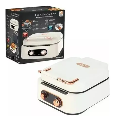 Olla Horno Cocina Parrilla Asador 3 En 1 Raf Hot Pot Blanco — foto 4
