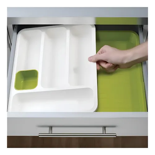 Organizador De Cubiertos Porta Cubiertos Bandeja De Cubierto Verde Claro — foto 3