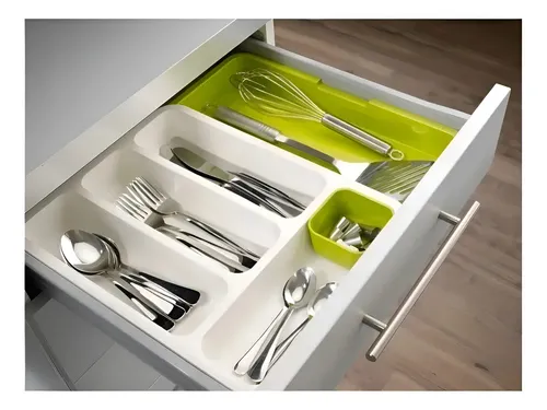 Organizador De Cubiertos Porta Cubiertos Bandeja De Cubierto Verde Claro — foto 4