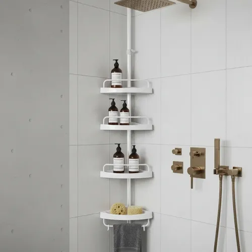 Organizador Esquinero Ducha Multiuso 4 Pisos Ajustable D — foto 7