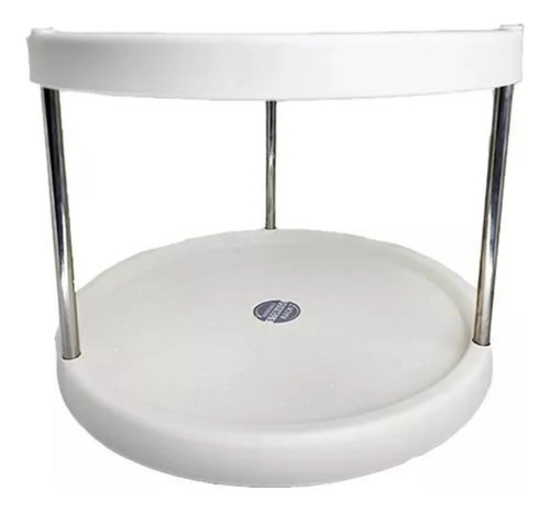 Organizador Estante Especiero Giratorio De 2 Niveles Cocina Blanco — foto 3