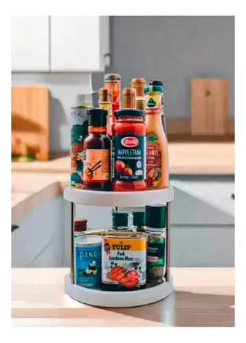 Organizador Estante Especiero Giratorio De 2 Niveles Cocina — foto 10