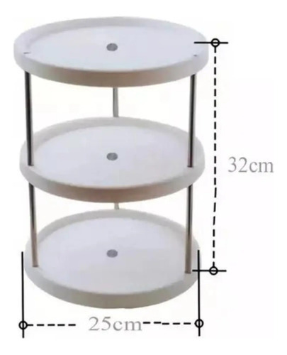 Organizador Estante Especiero Giratorio De 3 Niveles Cocina Blanco — foto 2