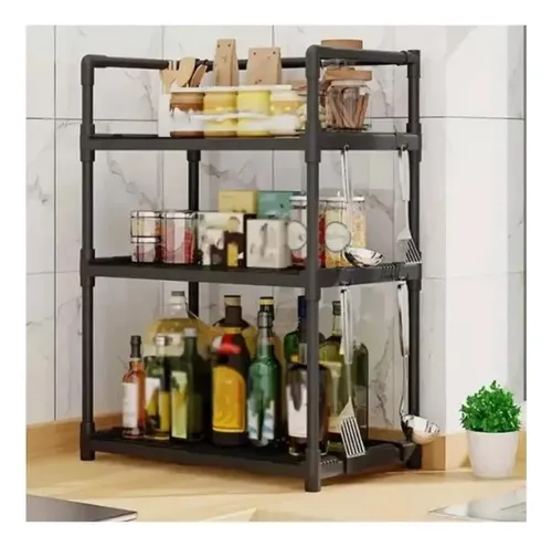 Organizador Rack Cocina 3 Niveles Especias Multifuncional Negro — foto 2