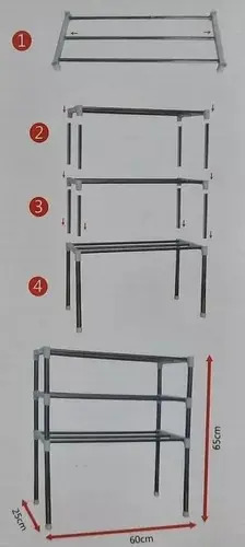 Organizador Repisa Multifuncional Estante De Almacenamiento Gris — foto 3