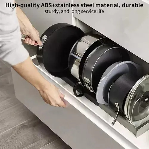 Organizador Tapas Ollas Sartén Expandible Cocina Multiuso Gris — foto 5
