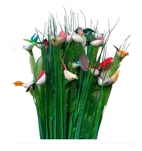 Pack 10 Ramos Decoración Artificial Libelula Mariposa Pajaro Pajaro