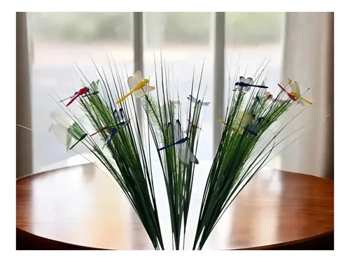 Pack 10 Ramos Decoración Artificial Libelula Mariposa Pajaro Libelula