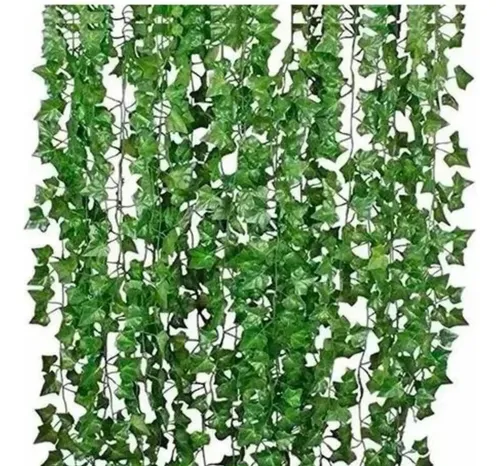 Pack 12 Planta Artificial Enredadera Tiras 210cm Decoración Verde