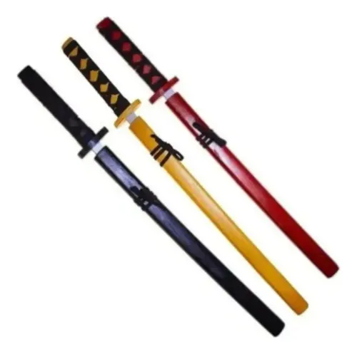 Pack 3 Katana Japonesa Madera De Colores Varios — foto 4