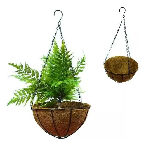 Pack 4 Macetero Para Plantas Colgante De Fibra Coco Marrón — foto 3