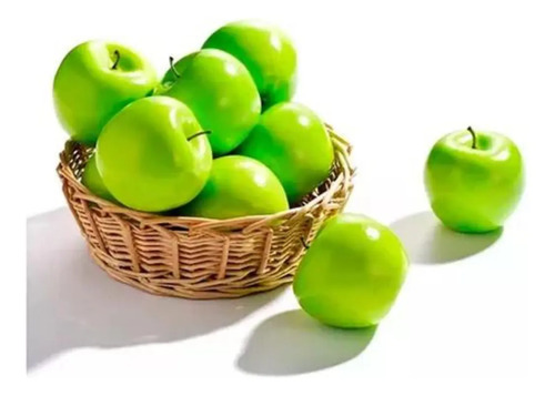 Pack 5 Manzanas Artificiales Fruta Sintética Decoración