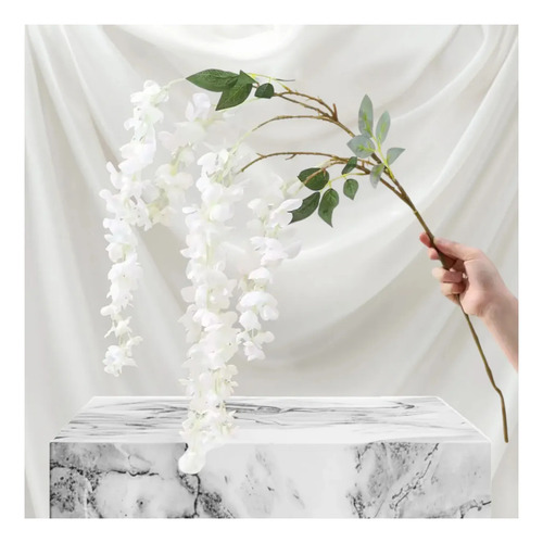 Pack 5 Tiras Flores Colgantes Glicina 1 Metro Blanco — foto 2