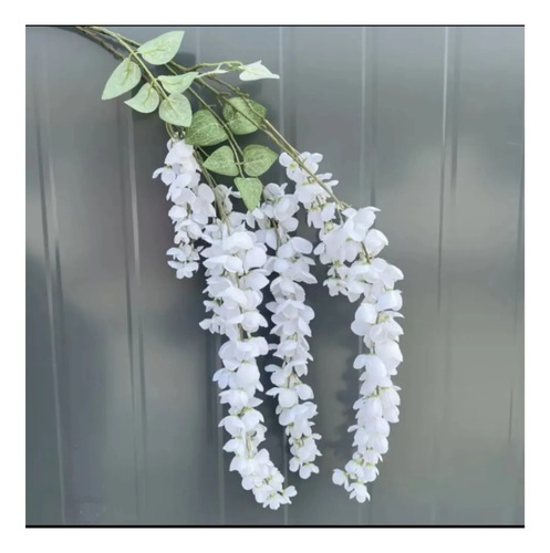 Pack 5 Tiras Flores Colgantes Glicina 1 Metro Blanco — foto 3
