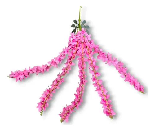 Pack 5 Tiras Flores Colgantes Glicina 1 Metro Rosa
