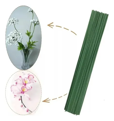 Pack 50 Tallos Sin Hojas Para Flores Artificiales Bricolage Verde — foto 2