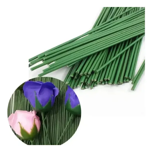 Pack 50 Tallos Sin Hojas Para Flores Artificiales Bricolage Verde — foto 3