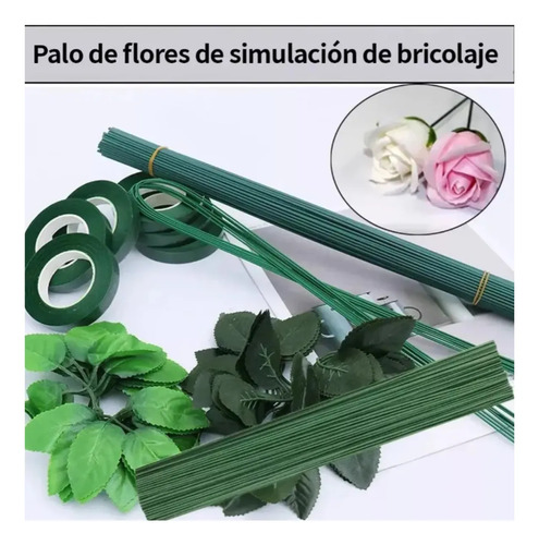 Pack 50 Tallos Sin Hojas Para Flores Artificiales Bricolage Verde — foto 5