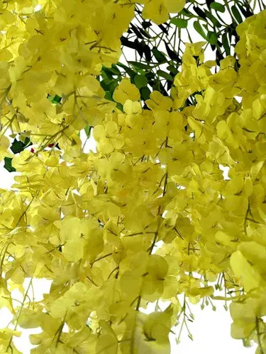 Pack De 12 Flores Artificiales Colgantes Decorativas Amarillo — foto 2