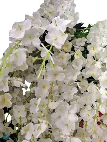 Pack De 12 Flores Artificiales Colgantes Decorativas Blanco — foto 2
