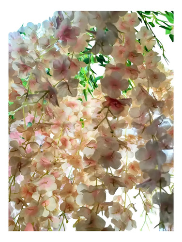 Pack De 12 Flores Artificiales Colgantes Decorativas Coral Claro