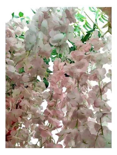 Pack De 12 Flores Artificiales Colgantes Decorativas Rosa Claro