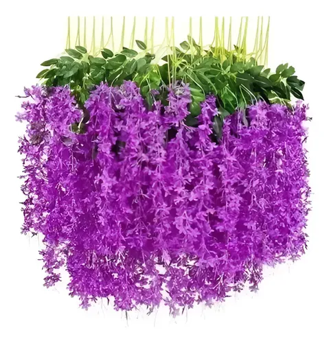 Pack De 12 Flores Artificiales Colgantes Decorativas Violeta