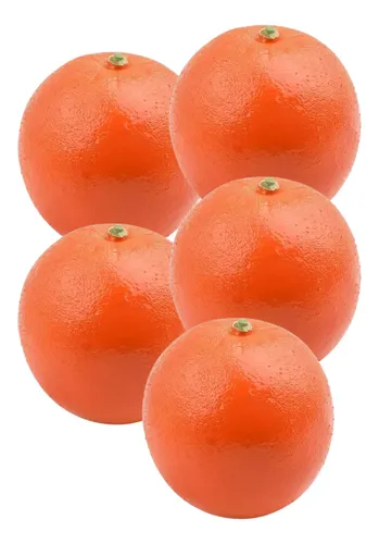 Pack De 5 Naranjas Artificiales Fruta Sintética Decoración Naranja — foto 2