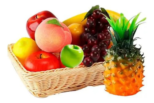 Pack De 8 Frutas Artificiales Decoración Plástico Frutas