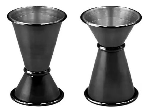 Pack2 Medidor Tragos Jigger Dosificador De Bartender 15-30ml Plateado