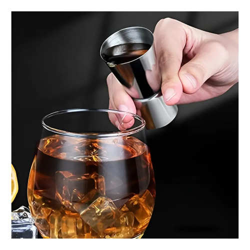 Pack2 Medidor Tragos Jigger Dosificador De Bartender 15-30ml Plateado — foto 5
