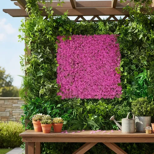 Palmeta Artificial 50x50 Cm Panel Decorativa Rosa — foto 4