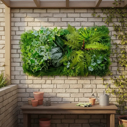 Palmeta Artificial Panel Decorativa 1mx50cm Tupida Verde — foto 3