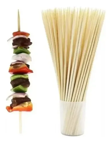 Palos Anticuchos 400 Unidades Gruesos 40cm Brochetas Pincho Agua Palos Anticuchos