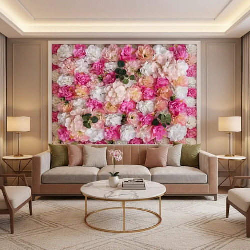 Pared De Flores Artificiales Oweru Panel Decorativo 60x40cm
