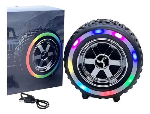 Parlante Bluetooth Rueda De Auto Neumático Portátil Negro