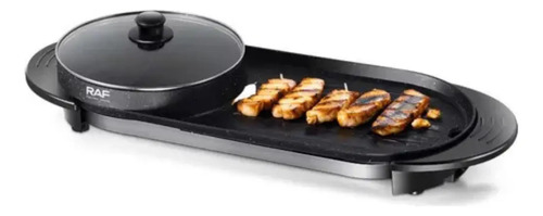Parrilla Eléctrica 2 En 1 Con Doble Sartén Y Doble Control Negro — foto 4