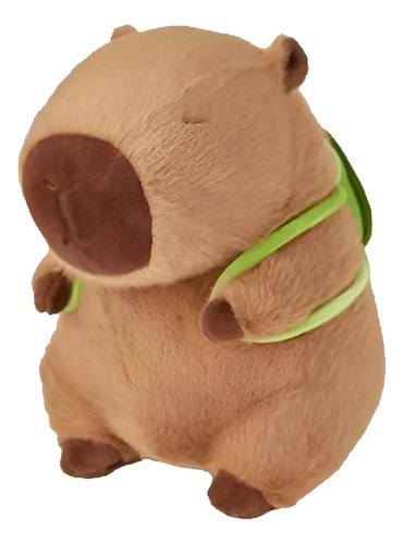 Peluche Capibara 45 Cm Grande Con Mochila Kawaii Marrón