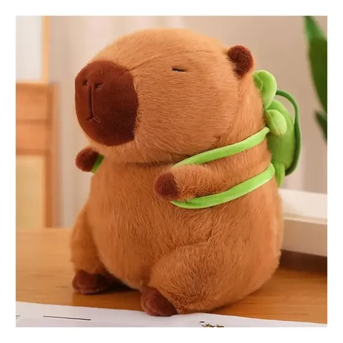 Peluche Capibara 45 Cm Grande Con Mochila Kawaii Marrón — foto 2